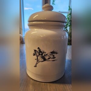 Porcelain by Rosalinde - Equestrian Design Ceramic Jar
